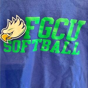 Champion Blue and Green FGCU Softball Tee